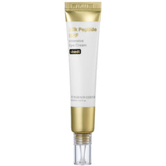 SUNGBOON EDITOR crème yeux Silk Peptides EGF, bouteille élégante offrant hydratation et fermeté.