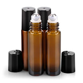 Sungwoo 4-pack botellas rodillo 10ml en vidrio ámbar con protección UV.
