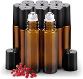 Sungwoo botellas rodadoras ámbar de 10 ml para aceites esenciales con protección UV