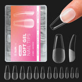 SUNUV tips uña coffin largas: juego de 600 unidades para manicura duradera en casa