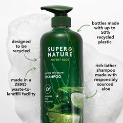 Duo soin capillaire Super Nature prêt à être utilisé dans un emballage élégant.