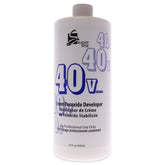 Super Star desarrollador crema peróxido 40 volúmenes, botella visible para resultados uniformes.