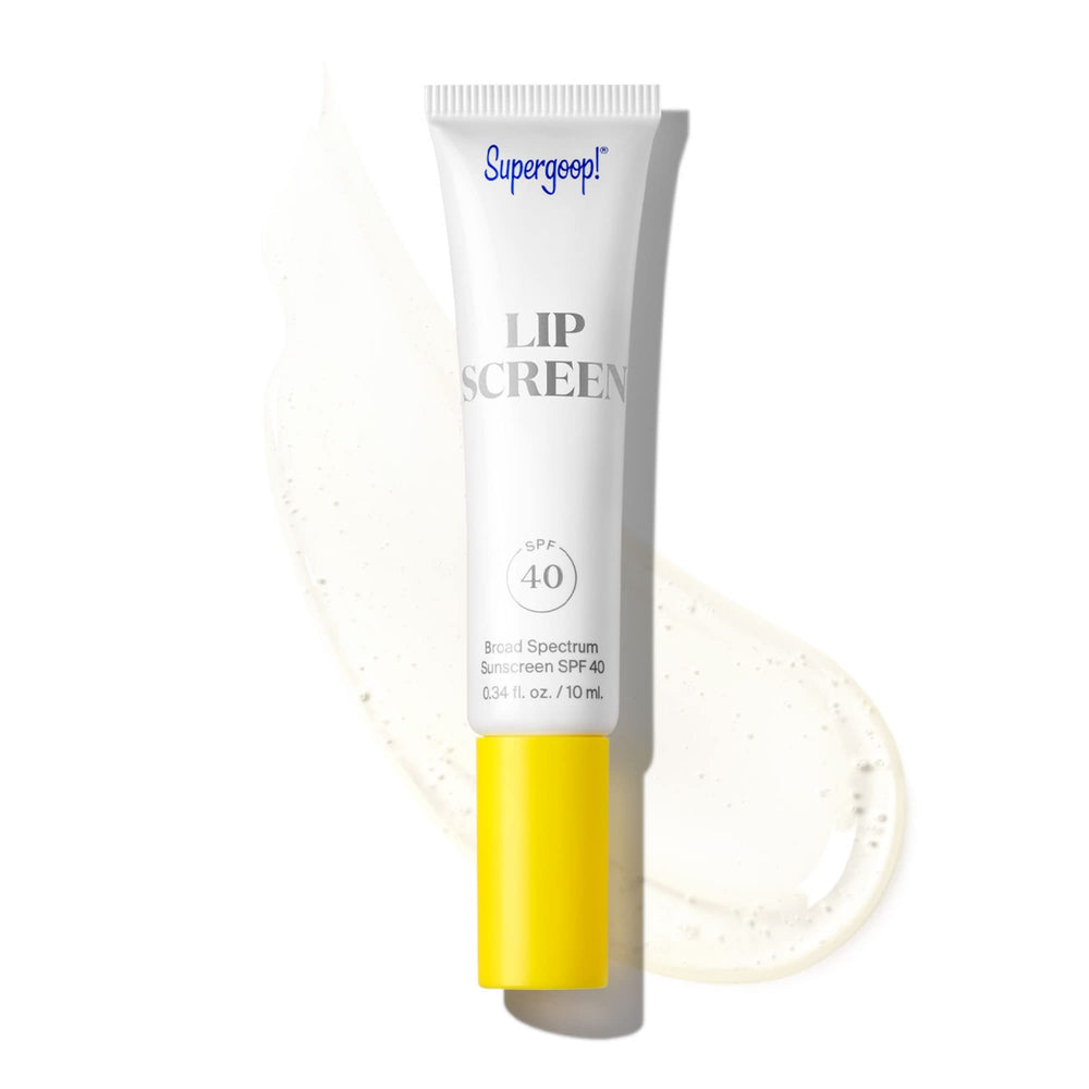 Supergoop Lipscreen Shine SPF 40 — botella visible, protección UV ligera y brillo claro.