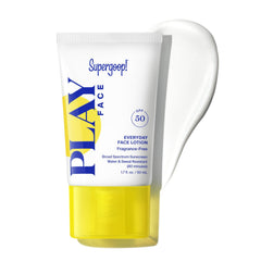 Supergoop PLAY loción facial SPF50 en botella, hidratante y de rápida absorción.