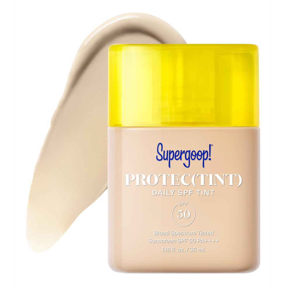 Protec(tint) SPF50 de Supergoop! muestra textura ligera para tono uniforme