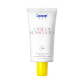 Supergoop Unseen Sunscreen: bote SPF 50, protector invisible para piel sin residuos.