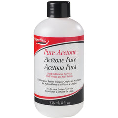 SuperNail acetona pura en botella, ideal para remover uñas acrílicas con eficacia.