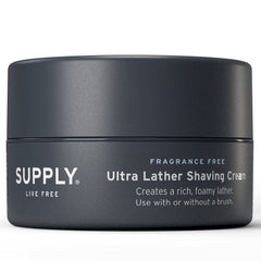 SUPPLY Ultra Lather crema de afeitar sin fragancia en tarro 3.4 oz para piel sensible
