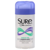Sure Desodorante Original sin fragancia, paquete de 6, protección duradera todo el día