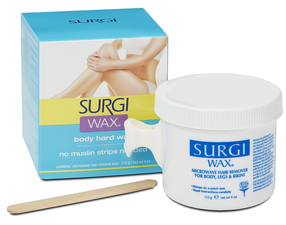 Surgiwax cera dura para cuerpo en microondas, 4 oz, depilación duradera