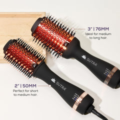 Cerdas nylon y boar en Sutra IR 2-pulgadas para desenredar sin frizz