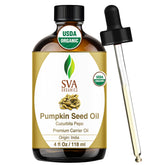 Botella de SVA ORGANICS Aceite de Semilla de Calabaza para uso facial y corporal.