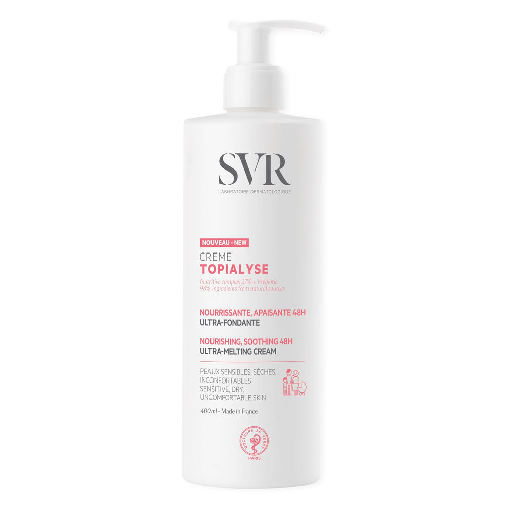 SVR Topialyse Crème Beurre de Karité, flacon généreux pour nourrir l'épiderme.