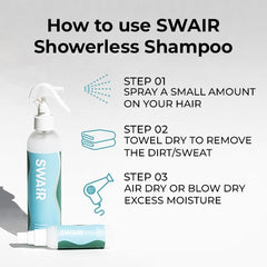 SWAIR Showerless Shampoo secado al aire para un look natural