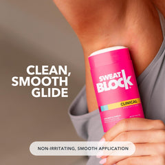 Aplicación matutina de SweatBlock para mujer, inicio del día sin olor.