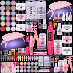 Kit Sweet Trend para uñas acrílicas, ideal para principiantes, todo en uno.