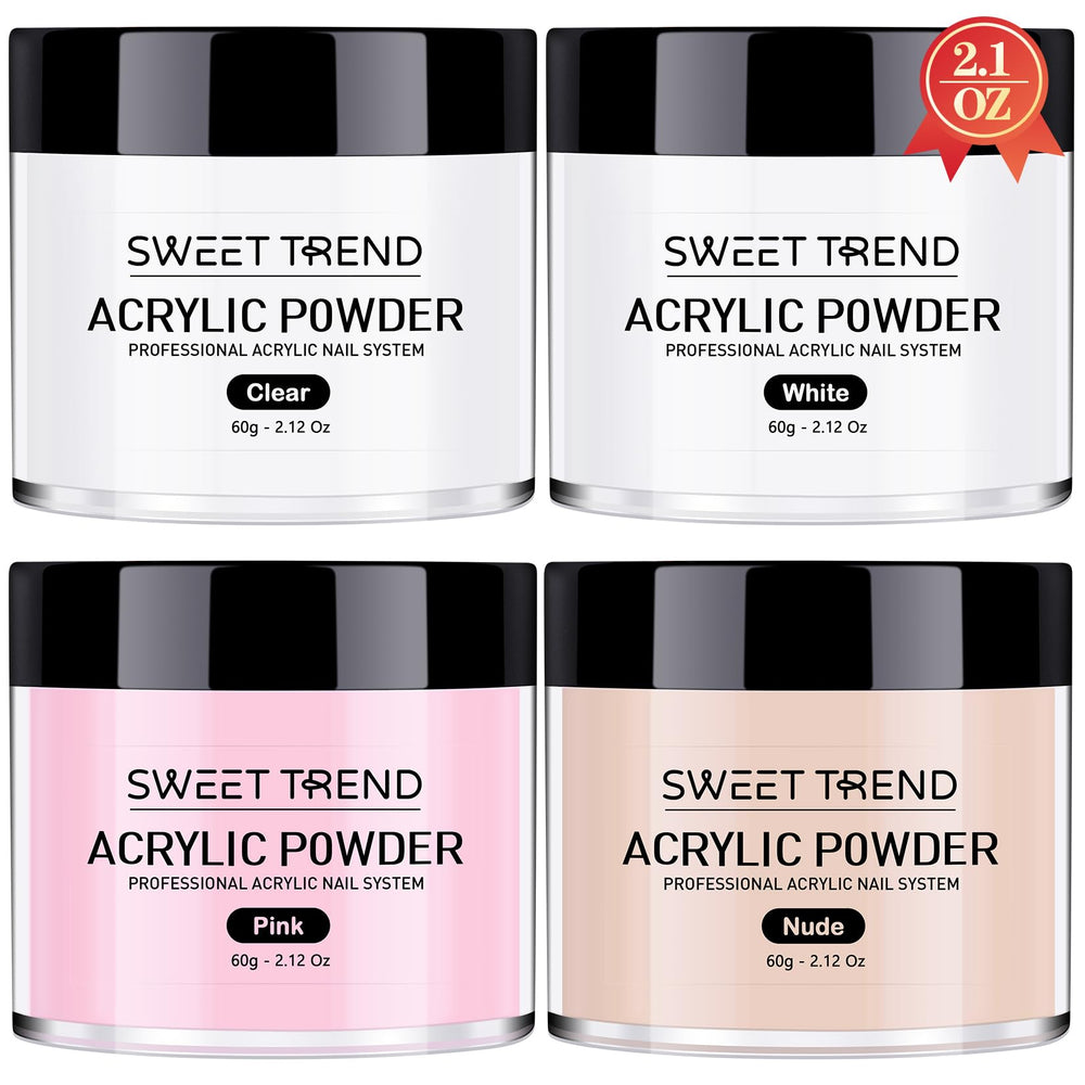 Sweet Trend polvo acrílico claro, acabado suave para uñas naturales y limpias.