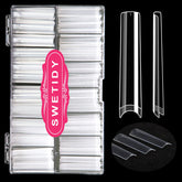 SWETIDY No C Curve 3XL puntas transparentes de media cobertura para uñas acrílicas, duraderas.