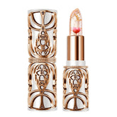 SWETIYOU balsamo labial flor cristal en tubo dorado, cambia color según temperatura.