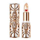 SWETIYOU labial gelatina flor cristal en tubo dorado, diseño lujoso y llamativo.
