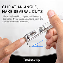 Swissker coupe-ongles en acier inoxydable durable et hygiénique.