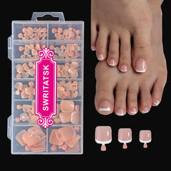 SWRITATSK uñas frances para pie, tips preformados para un aspecto natural