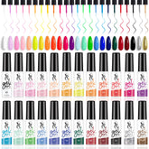 SXC 24 colores gel liner con pincel integrado para trazos finos en manicura