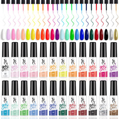 SXC 24 colores gel liner con pincel integrado para trazos finos en manicura