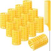 Syhood 12 rodillos plásticos grandes en amarillo para rizos sin calor