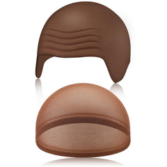Syhood gorro calvo de látex marrón oscuro para disfraz realista