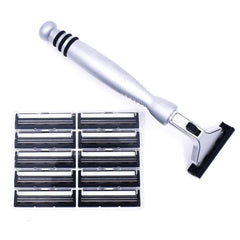 Taconic Shave, manija cromada de peso equilibrado para control preciso en el afeitado.
