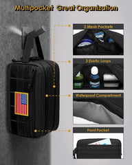 TACTICISM bolsa de aseo para hombre, interiores con mallas, botellas bien posicionadas.