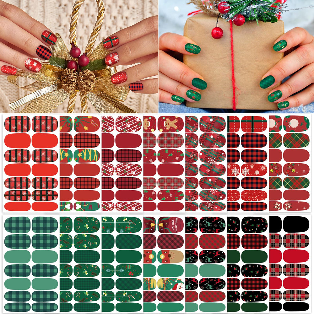 TailaiMei pegatinas para uñas navidad, diseño festivo para decoración rápida
