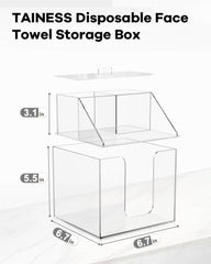 TAINESS caja acrilica durable y brillante para mantener cosméticos y toallas secas