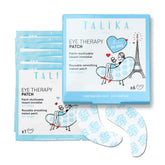 Talika Eye Therapy Patch muestra la aplicación rápida para ojos cansados en casa.