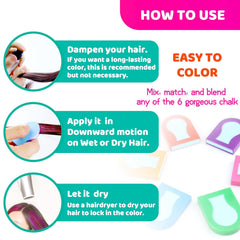 Tallsocne tiza para cabello, aplicación fácil sobre mechones húmedos