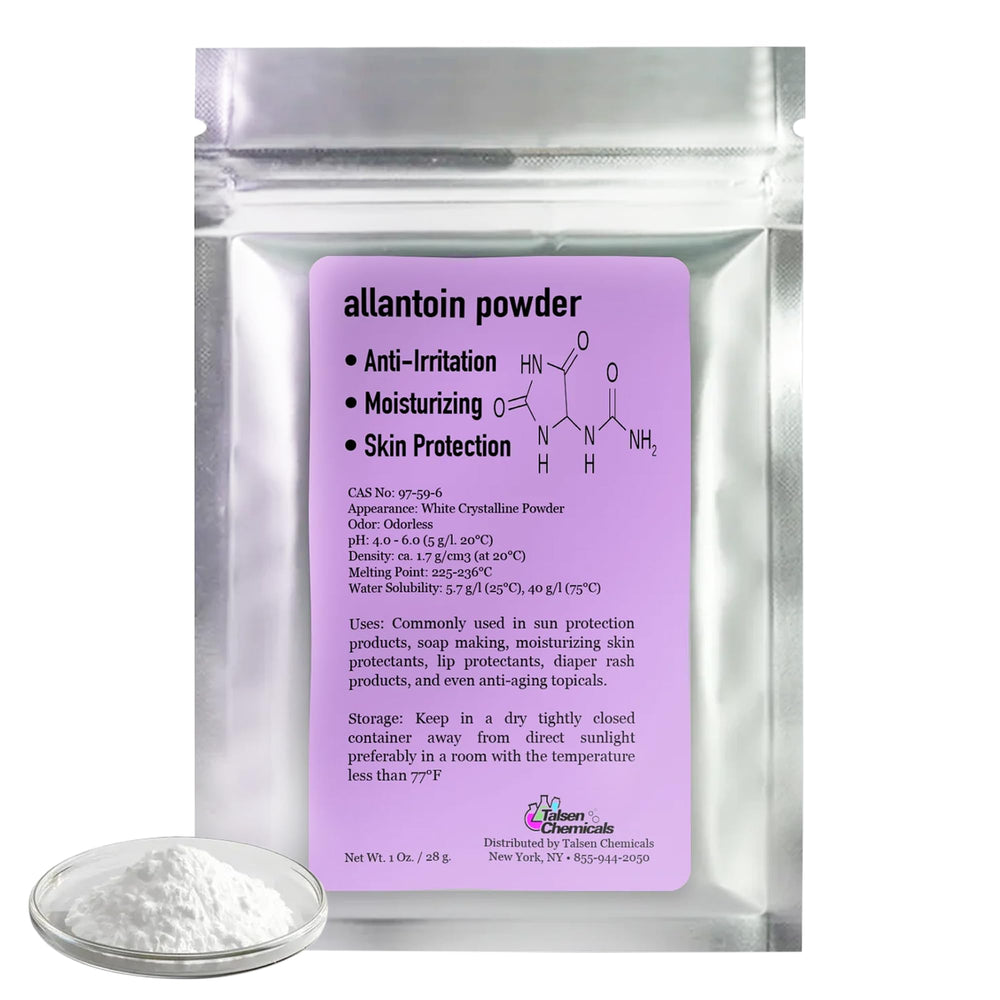 Polvo de Allantoína cosmético de Talsen Chemicals, hidrata suavemente la piel seca.