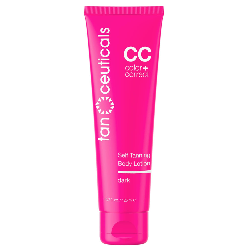 Tanceuticals auto-bronzant sombre en flacon pour une teinte naturelle et durable.