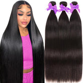 Tandovee paquetes de cabello liso 22-24-26, suave y fácil de peinar.