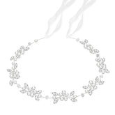 Diadema Tanfeine con flor-perlas-diamantes, ideal para bodas