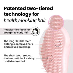 Tangle Teezer Original Detangler, dientes de dos niveles, desenreda sin tirones.