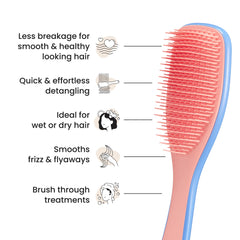 Tangle Teezer Ultimate Desenredante Apricot Blaze adecuado para todo tipo de cabello, liso o rizado.