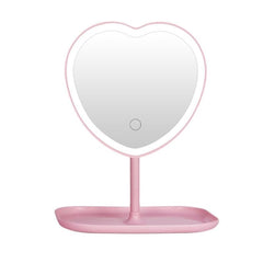 Taolivingmart espejo corazón con luz LED para maquillaje preciso