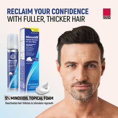 TARO Minoxidil espuma para aplicación en escena, facilita la rutina diaria.
