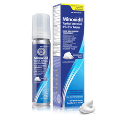 TARO Minoxidil espuma en botella para hombres, favorece el uso diario.