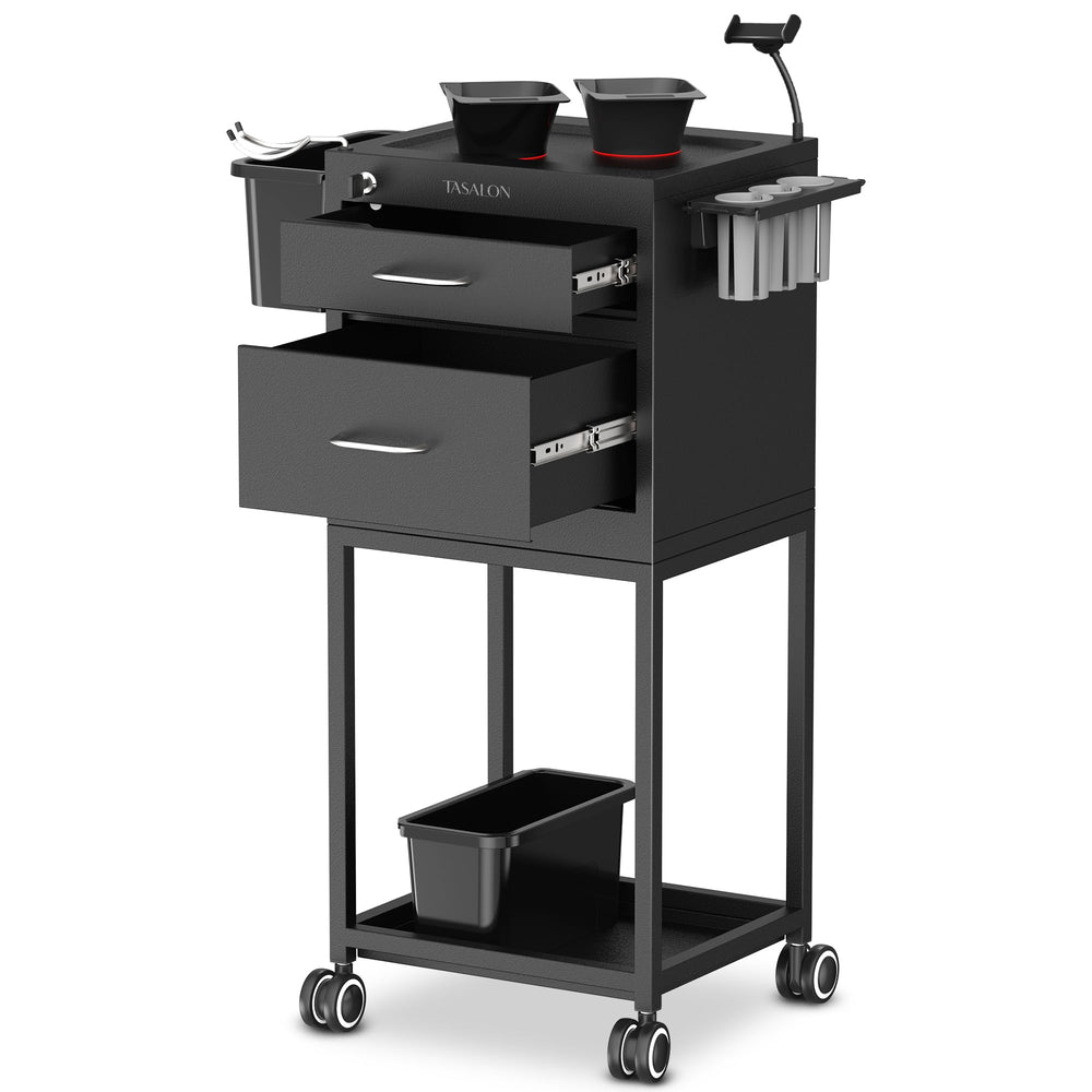 Tasalon carrito de salón con ruedas para movilidad suave y eficiente.