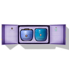 TATCHA Indigo Overnight Repair Serum jar close-up shows fragrance-free soothing treatment.