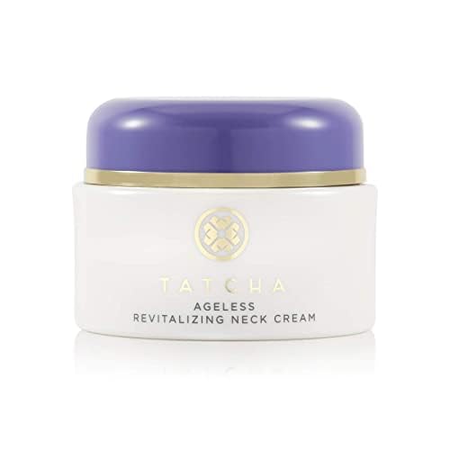 Crema revitalizante TATCHA en frasco para cuello y décolleté, uso diario.