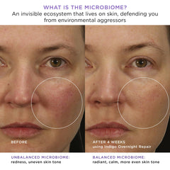 TATCHA Indigo Overnight Repair textura suave nocturna fortalece la barrera y hidrata.