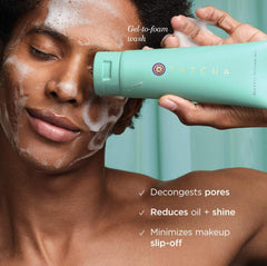 TATCHA Matcha Cleanse, sin fragancia, apto para piel sensible.